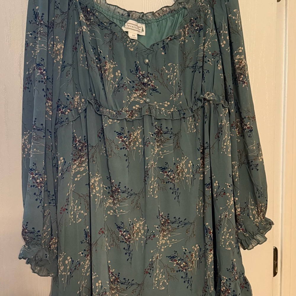 Love Riche Floral Teal Dress